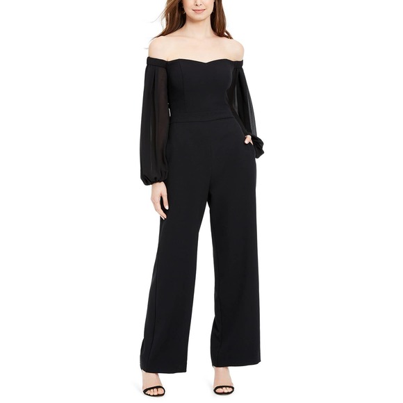 Petite Off-The-Shoulder Jumpsuit - Picture 1 of 13